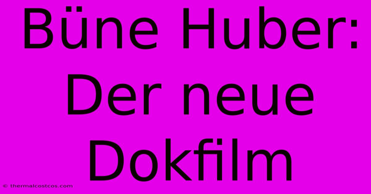 Büne Huber: Der Neue Dokfilm