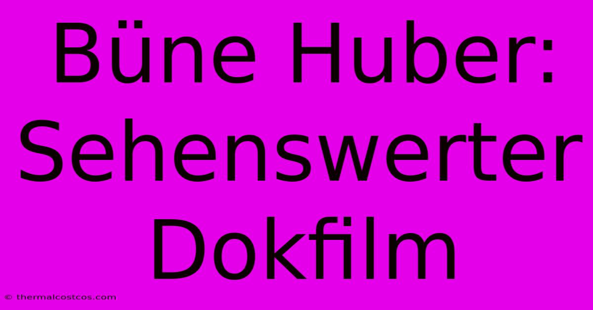 Büne Huber: Sehenswerter Dokfilm