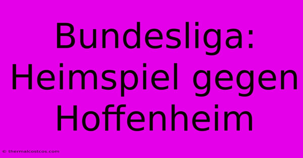 Bundesliga: Heimspiel Gegen Hoffenheim