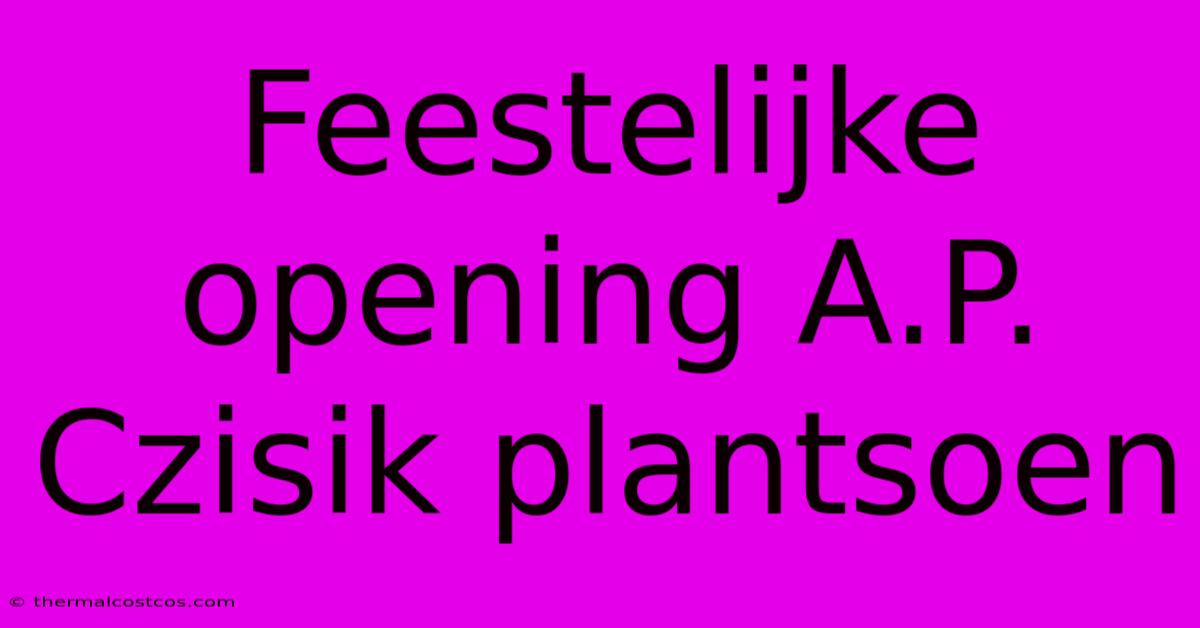 Feestelijke Opening A.P. Czisik Plantsoen