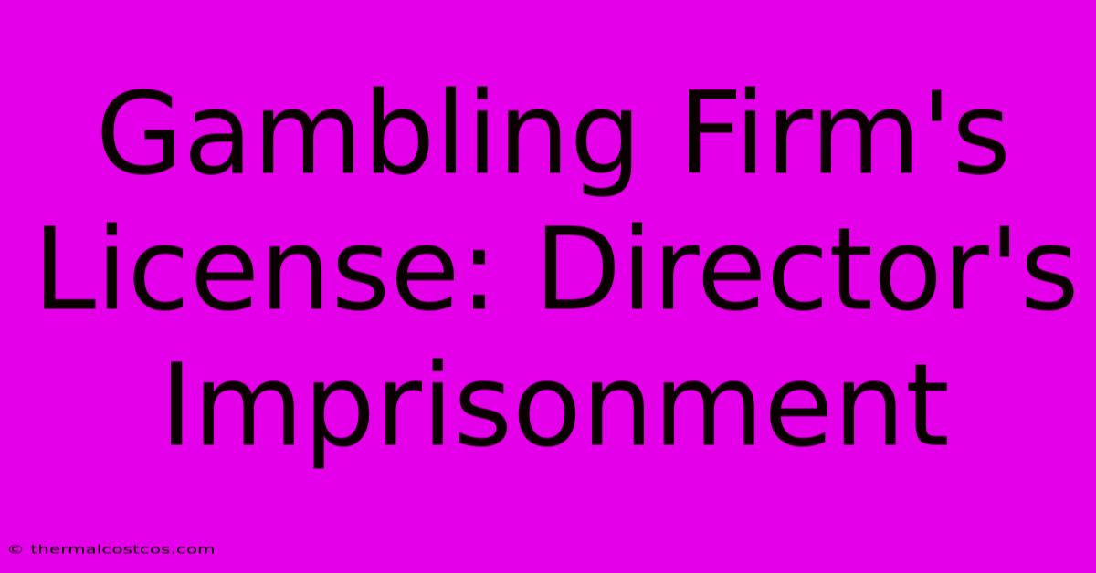 Gambling Firm's License: Director's Imprisonment