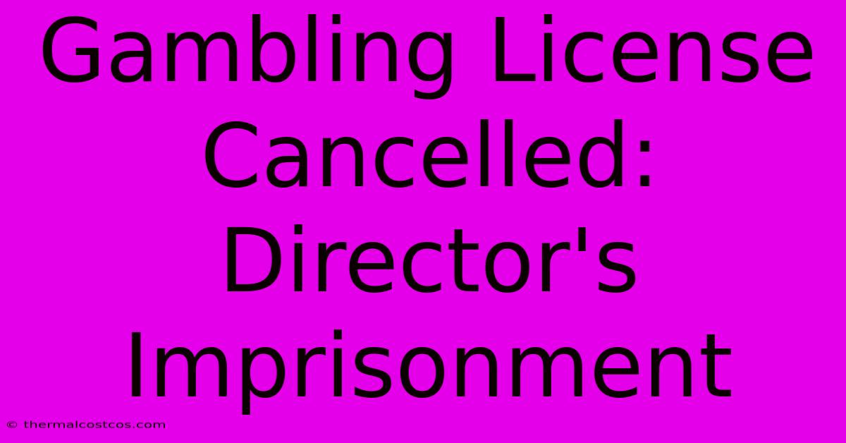 Gambling License Cancelled: Director's Imprisonment