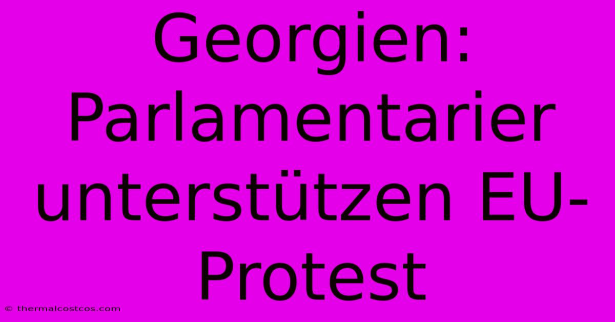 Georgien: Parlamentarier Unterstützen EU-Protest