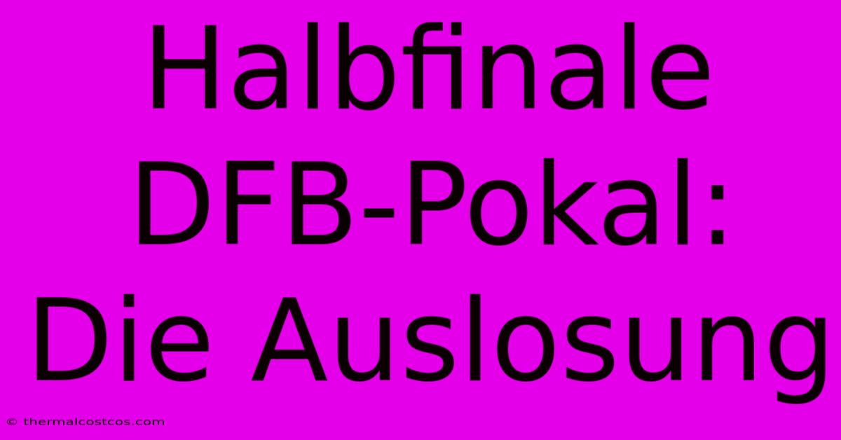 Halbfinale DFB-Pokal: Die Auslosung