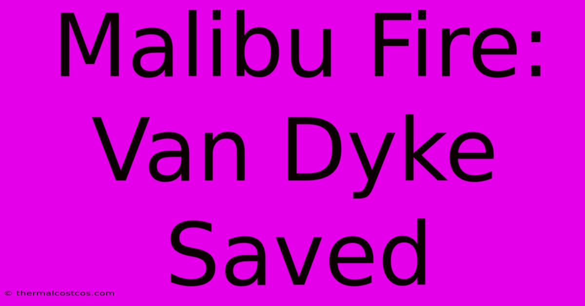 Malibu Fire: Van Dyke Saved