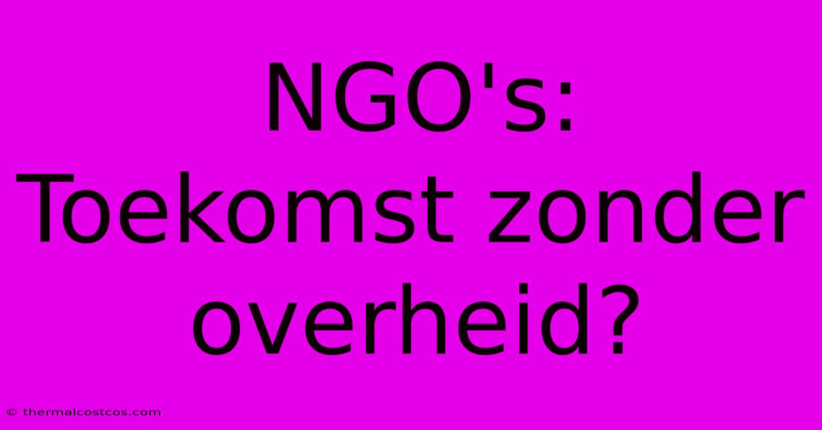 NGO's:  Toekomst Zonder Overheid?