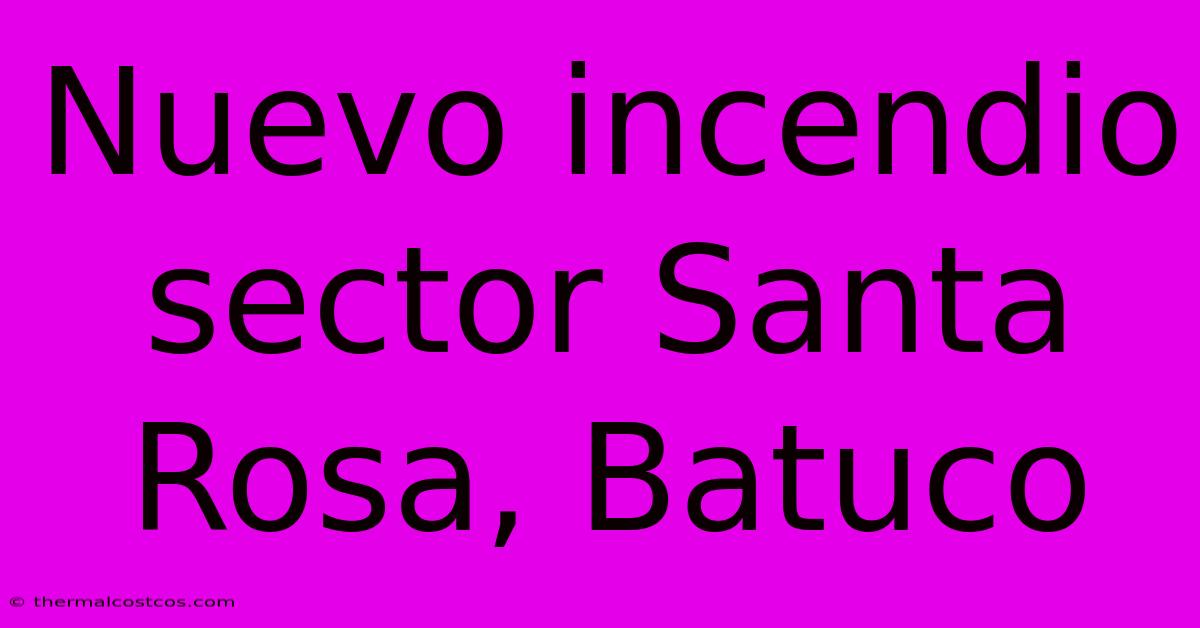 Nuevo Incendio Sector Santa Rosa, Batuco