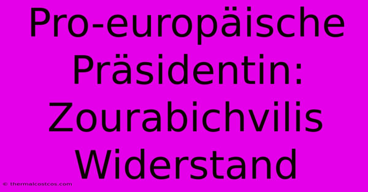 Pro-europäische Präsidentin: Zourabichvilis Widerstand