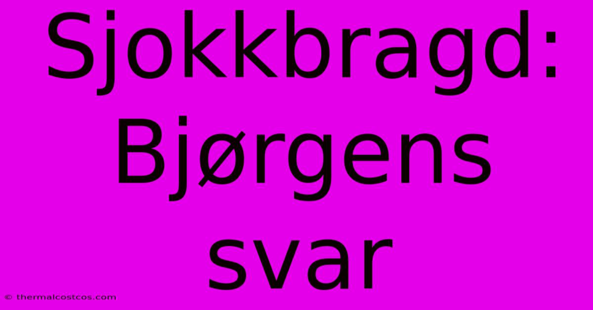 Sjokkbragd: Bjørgens Svar