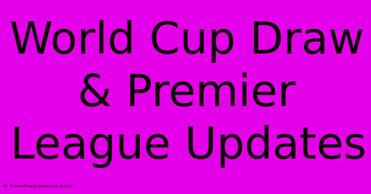 World Cup Draw & Premier League Updates